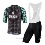 2020 Fietskleding Bianchi Zwart Groen Korte Mouwen en Koersbroek