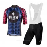 2020 Fietskleding Bianchi Zwart Blauw Rood Korte Mouwen en Koersbroek