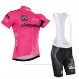 2016 Fietskleding Giro D'italie Roze en Zwart Korte Mouwen en Koersbroek