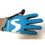 2020 Movistar Handschoenen Met Lange Vingers Cycling Blauw Wit